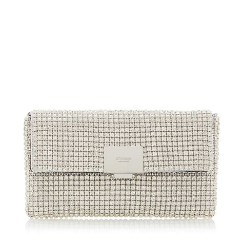 dune silver clutch bag